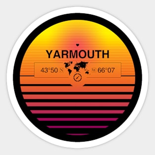 Yarmouth, Nova Scotia Retro Sunset Sticker